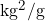 \si{kg^2/g}