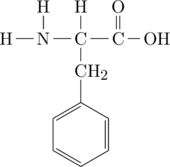 \definesubmol{n}{-[,.7]N(-[2]H)-[,.7]C(-[2]H)} \definesubmol{a}{-[,.7]C(=[2]O)} \definesubmol{phe}{!n([6]-CH_2-*6(=-=-=-))!a} \chemfig{[,0.6]H!{phe}-OH}