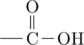 \chemfig{[,0.6]-C(=[2]O)-OH}