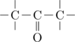 \chemfig{[,0.6]-[,.4]C(-[2,.4])(-[6,.4])-C(=[6]O)-C(-[2,.4])(-[6,.4])-[,.4]}