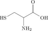 \chemfig{[:30,0.7]HS--[:-30](-[6]NH_2)-(=[2]O)-[:-30]OH}