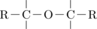 \chemfig{[,.6]R-C(-[2,.4])(-[6,.4])-O-C(-[2,.4])(-[6,.4])-R}