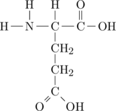 \definesubmol{n}{-[,.7]N(-[2]H)-[,.7]C(-[2]H)} \definesubmol{a}{-[,.7]C(=[2]O)} \definesubmol{glu}{!n([6]-CH_2-CH_2-C(-[7]OH)=[5]O)!a} \chemfig{[,0.6]H!{glu}-OH}