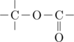 \chemfig{[,0.6]-[,.4]C(-[2,.4])(-[6,.4])-O-C(=[6,.6]O)-[,.4]}