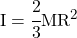 I = \cfrac{2}{3}MR^2