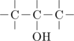 \chemfig{[,.4]-C(-[2])(-[6])-[,.6]C(-[2])(-[6,.6]OH)-[,.6]C(-[2])(-[6])-}