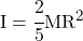 I = \cfrac{2}{5}MR^2