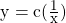 y = c(\frac{1}{x})