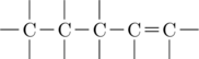 \definesubmol{a}{C(-[2])(-[6])} \definesubmol{d}{C(-[6])=[,.6]C(-[6])} \chemfig{[,.5]-!a-[,.6]!a-[,.6]!a-[,.6]!d-}